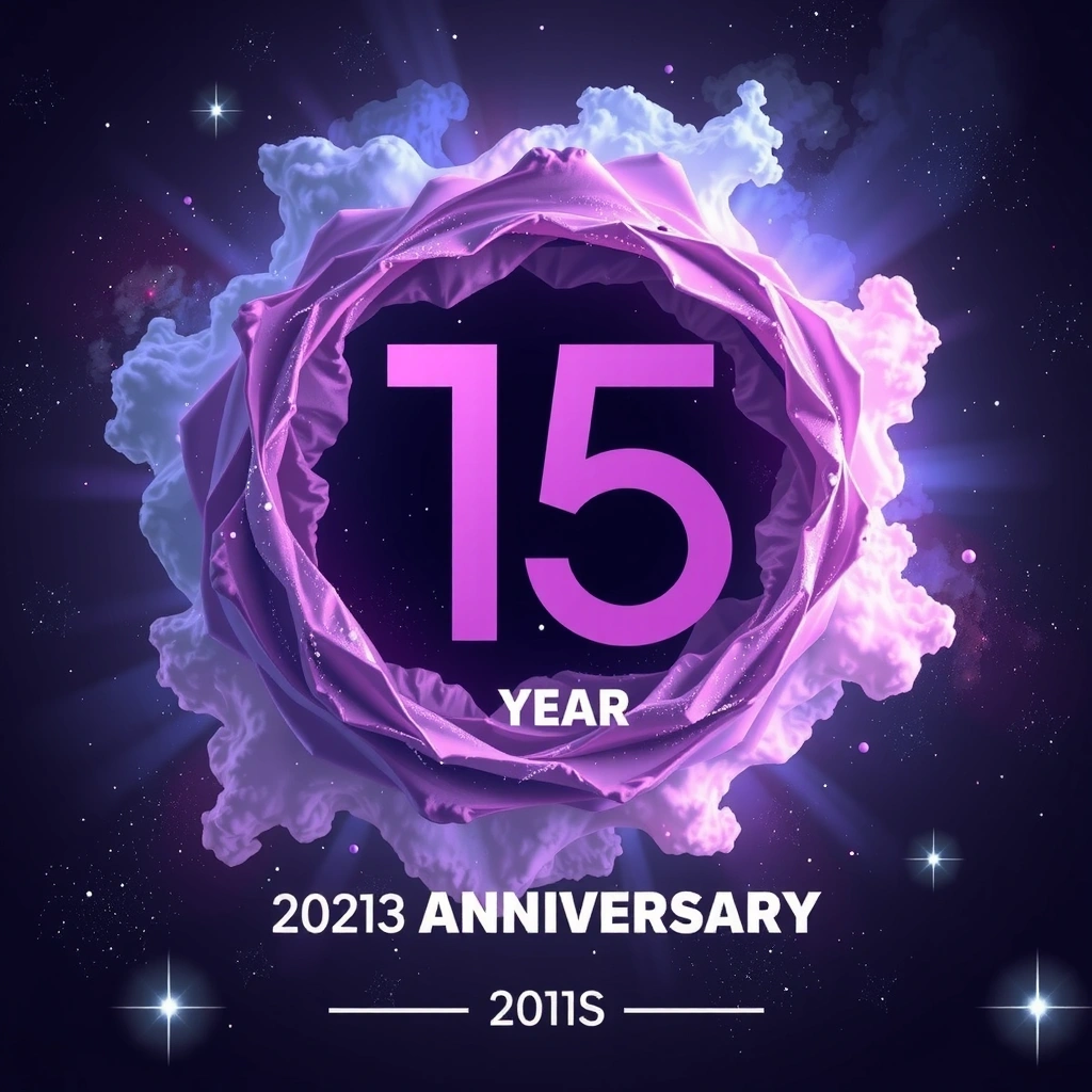 Cosmic anniversary celebration background