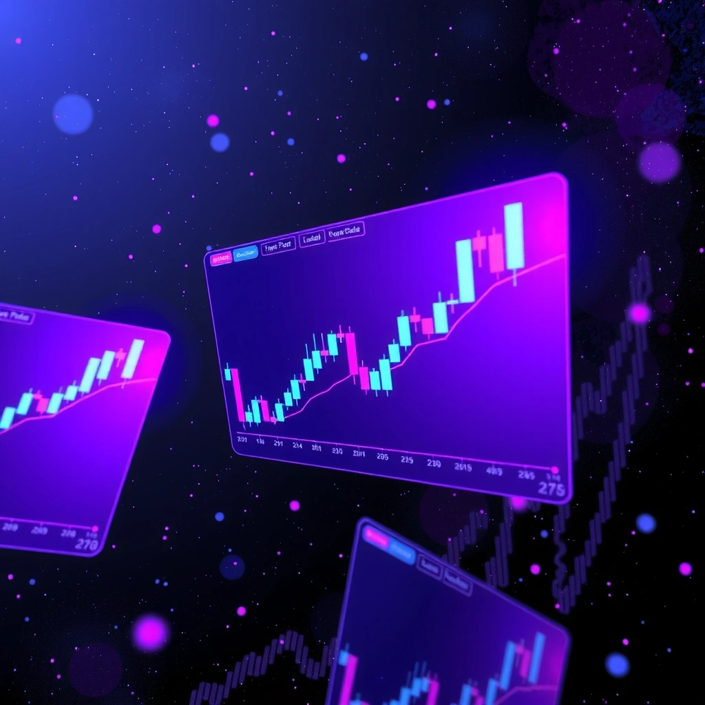 Cosmic trading charts background